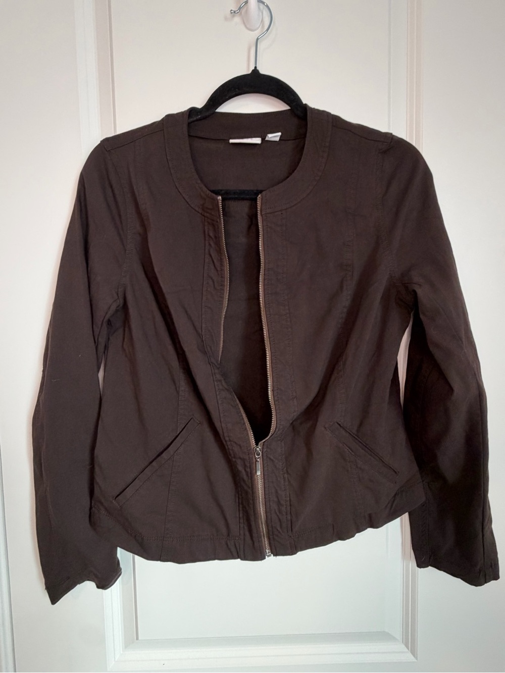Kim Rogers Brown Zip-Front Womens Jacket Medium Business Casual